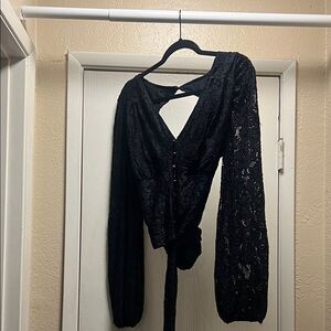 Anthropologie Black Lace Blouse